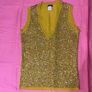 J. Crew Sequin and Wool Sleeveless Top